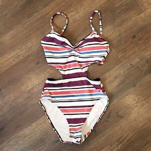 NWOT Striped Monokini  One-Piece Swimsuit
